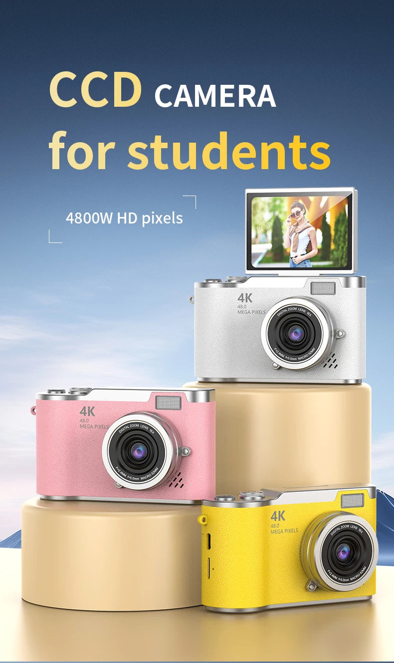 4K HD Digital 48MP Camera Autofocus Photography Video Camcorder 2.4 inch Screen for Portable Kid Adult Beginners Vlogging Camera