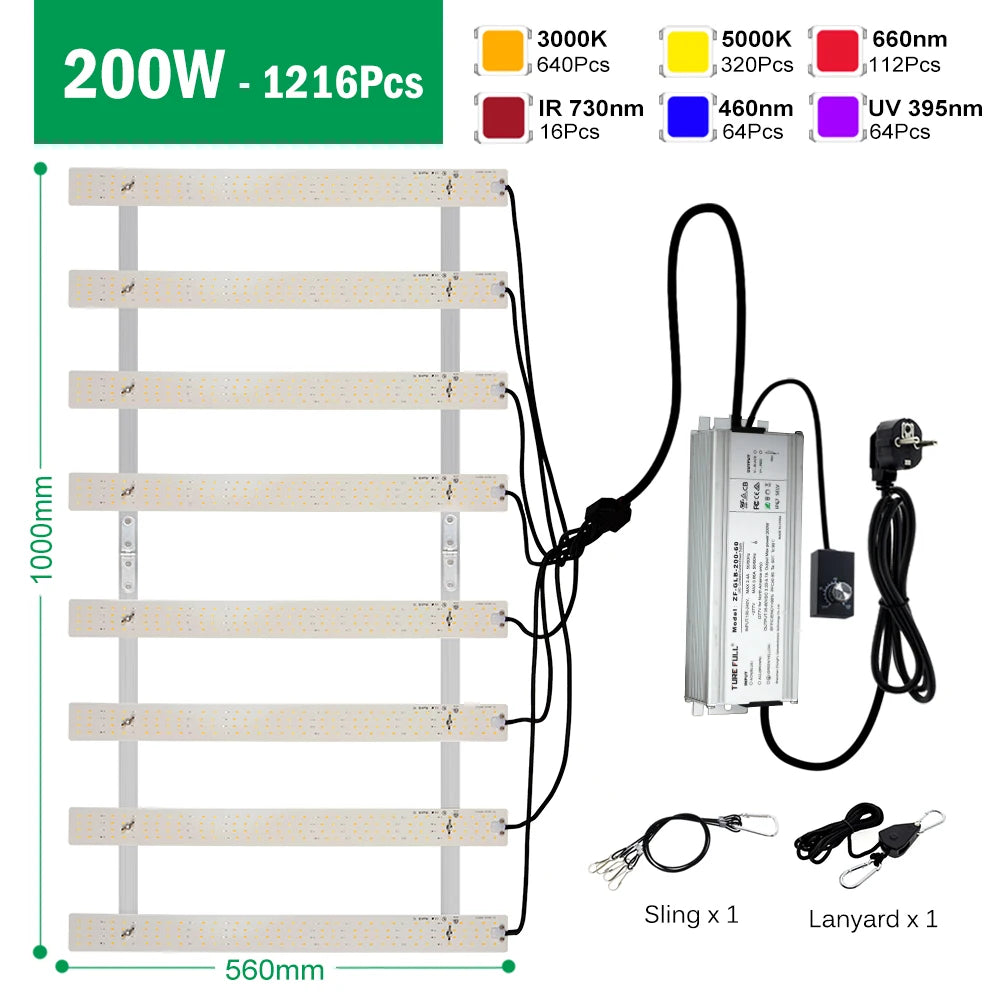 Full Spectrum LED Grow Light 100W 200W AC100-277V LM281B For Veg Flowers Greenhouses Plant Tent Growing Lamp