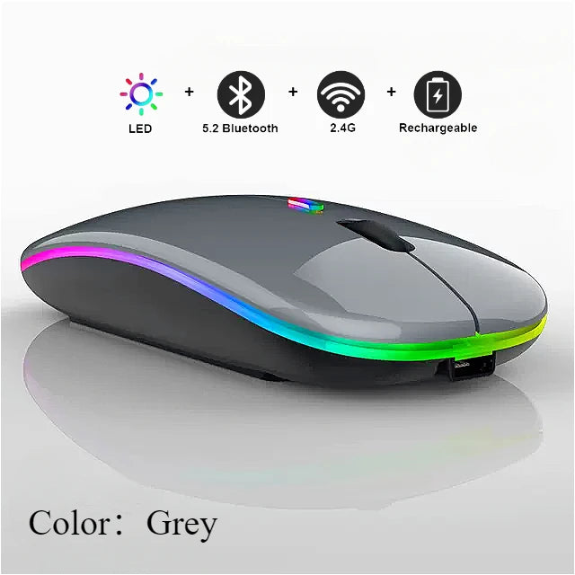 MINGCVIL Wireless Mouse For Laptop PC Bluetooth Rechargeable Wireless Computer Silent Mice LED Backlit Ergonomic Gaming Mouse