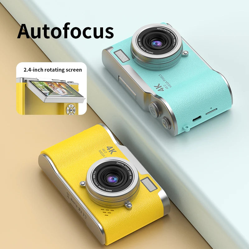 4K HD Digital 48MP Camera Autofocus Photography Video Camcorder 2.4 inch Screen for Portable Kid Adult Beginners Vlogging Camera