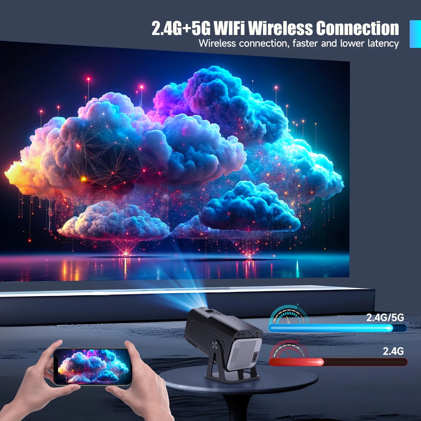 Magcubic Mini Netflix-Licensed Projector with Wifi BT5.2 1080P HY320 NTV Projector Auto Keystone Voice Control Built-in Apps