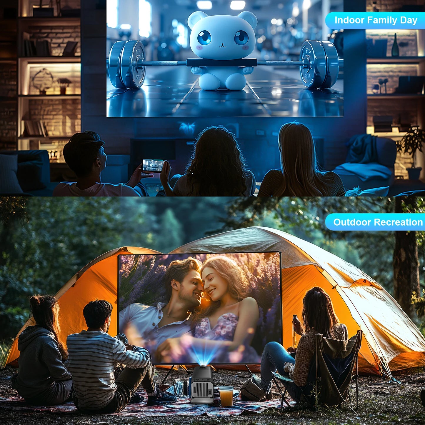 Magcubic Mini Netflix-Licensed Projector with Wifi BT5.2 1080P HY320 NTV Projector Auto Keystone Voice Control Built-in Apps