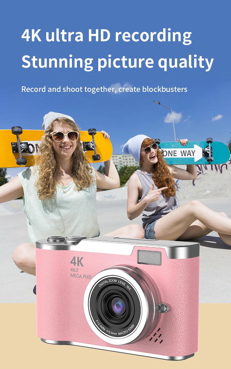 4K HD Digital 48MP Camera Autofocus Photography Video Camcorder 2.4 inch Screen for Portable Kid Adult Beginners Vlogging Camera