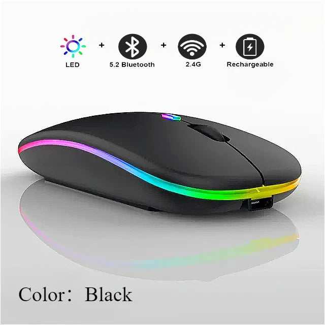 MINGCVIL Wireless Mouse For Laptop PC Bluetooth Rechargeable Wireless Computer Silent Mice LED Backlit Ergonomic Gaming Mouse