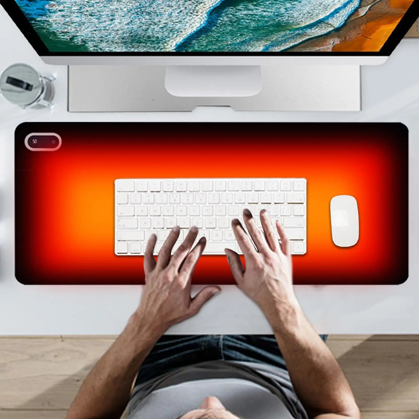 Heat Mat Computer MousePad Waterproof Gaming MousePad Temperature Heating Hand Warmer Pad For Office Desk Winter Gift 80x33cm