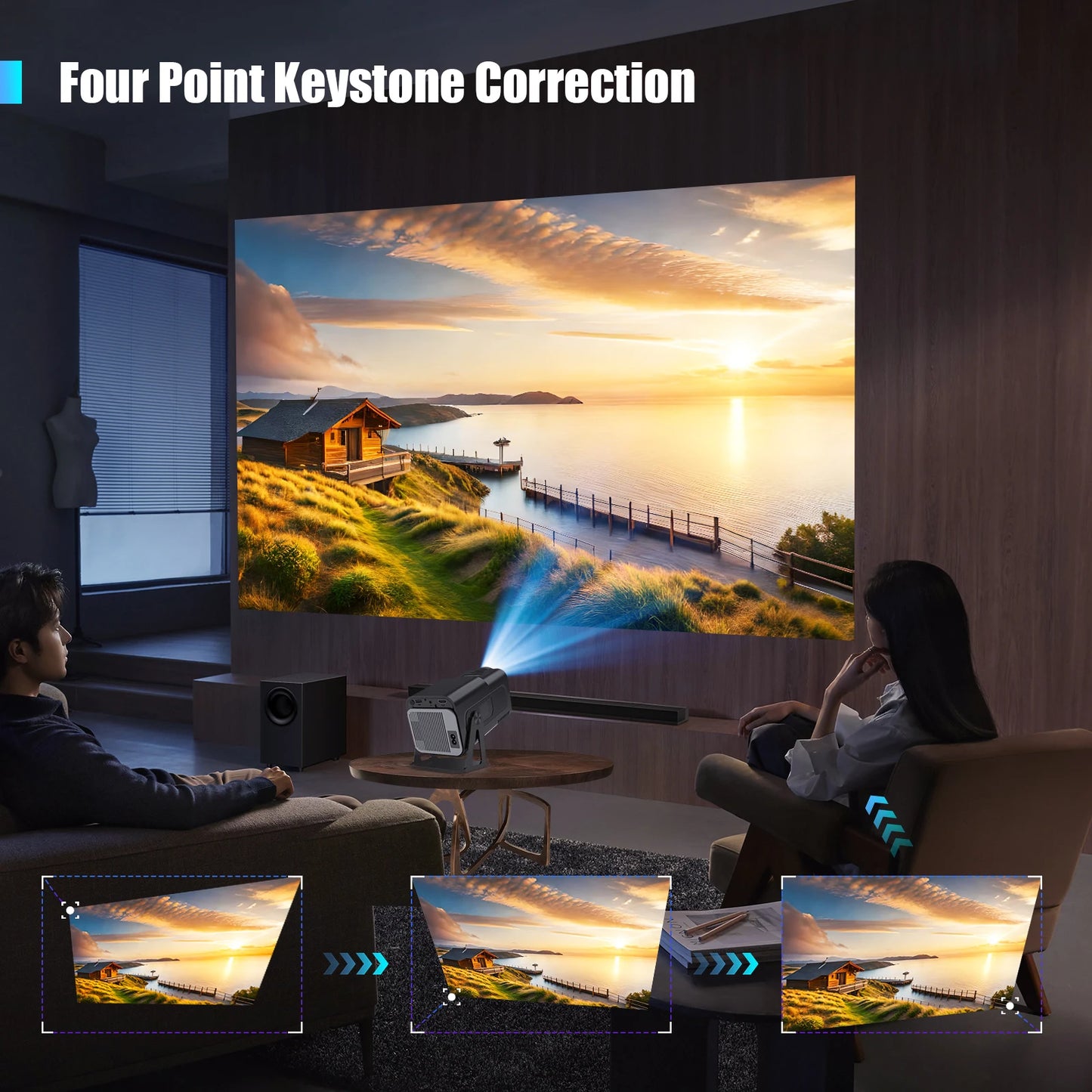 Magcubic Mini Netflix-Licensed Projector with Wifi BT5.2 1080P HY320 NTV Projector Auto Keystone Voice Control Built-in Apps