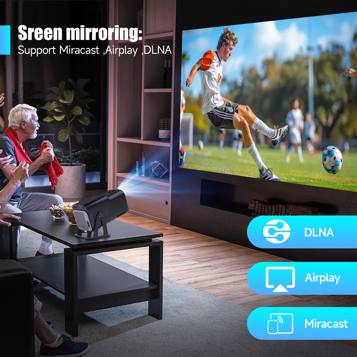 Magcubic Mini Netflix-Licensed Projector with Wifi BT5.2 1080P HY320 NTV Projector Auto Keystone Voice Control Built-in Apps