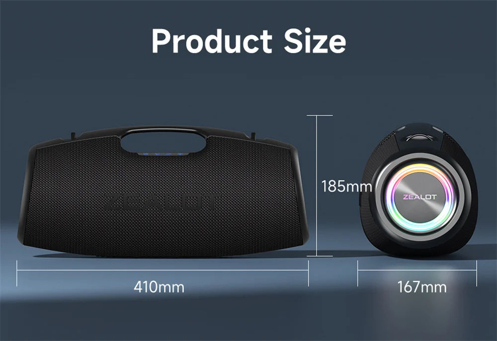 ZEALOT-S78 120W Portable Bluetooth Speaker Outdoor Party Speaker Big Loud Speaker Excellent Bass Performace Hifi speaker