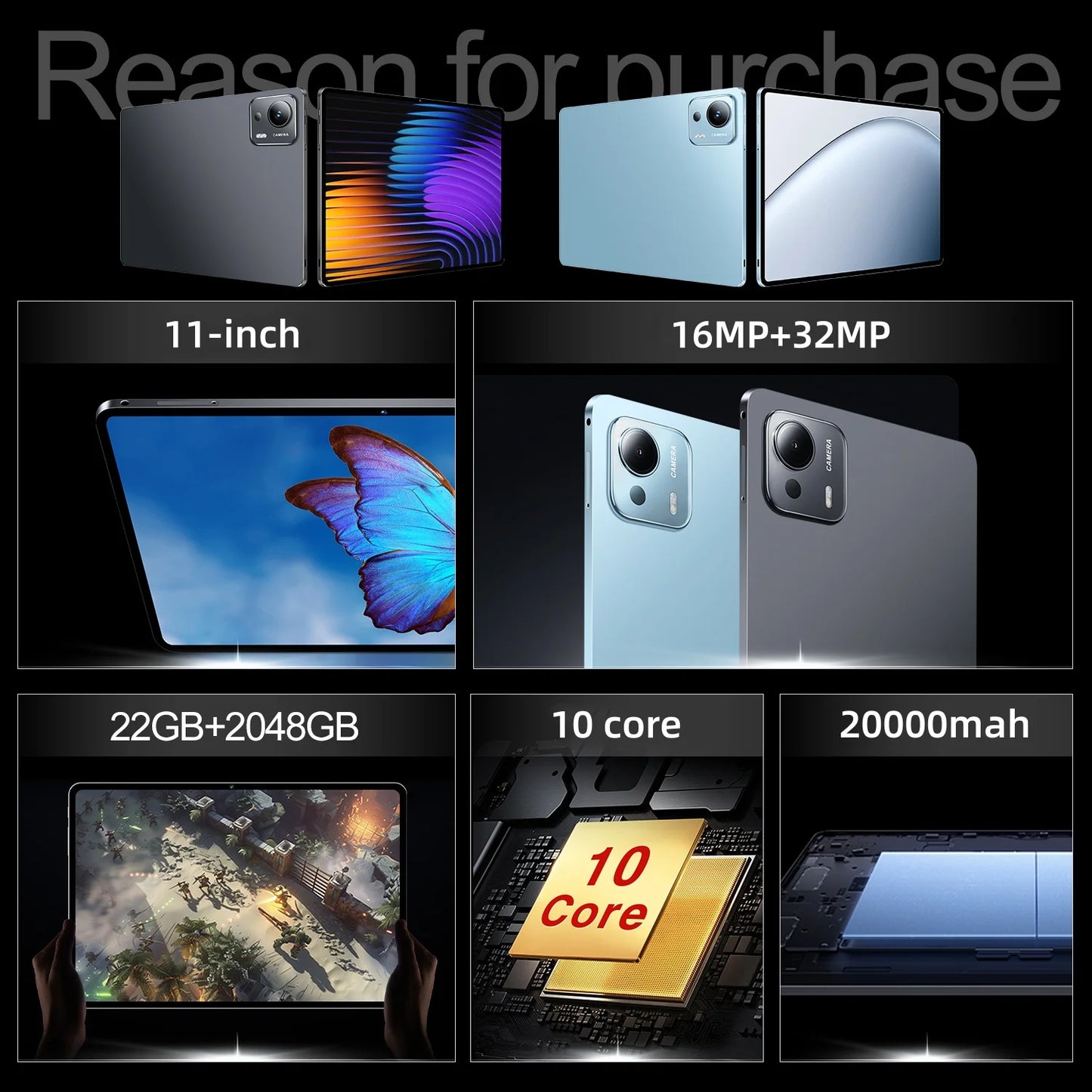 2025 NEW Pad 7 Pro Ultra Tablet 11 inch Latest Global First Android 15 Snapdragon 8Gen3 22GB+2048GB HD Screen WiFi GPS 5G