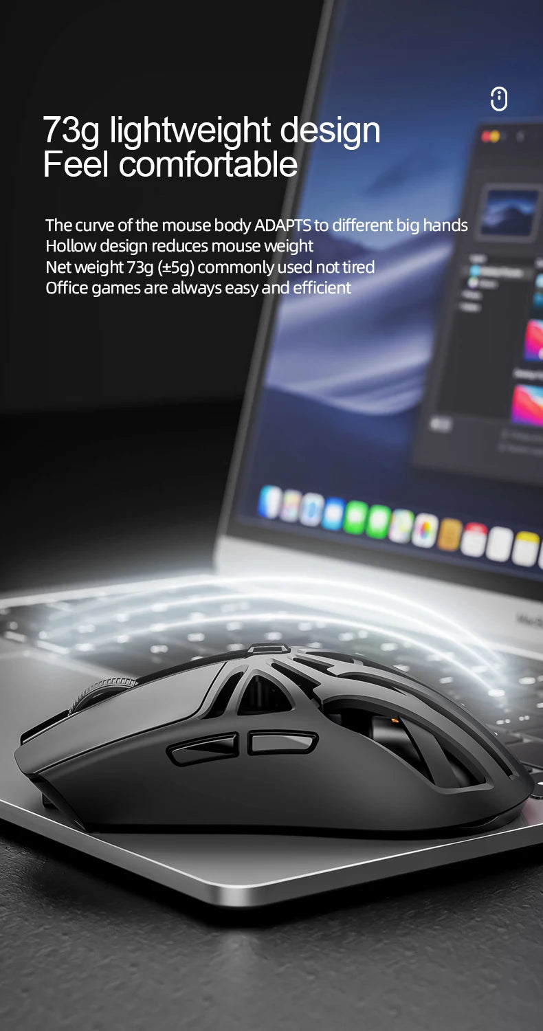 SMAILWOLF Gaming Mouse ThreeMode Wireless Bluetooth Digital Screen 1000Hz 10000DPI Lightweight Macro E-sports Mouse For Notebook