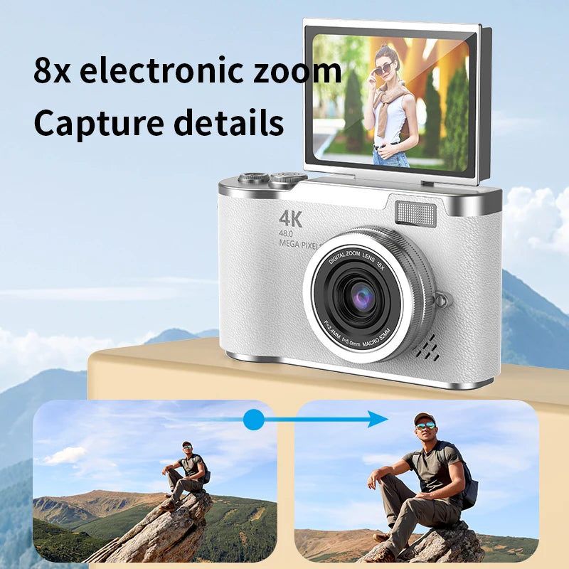 4K HD Digital 48MP Camera Autofocus Photography Video Camcorder 2.4 inch Screen for Portable Kid Adult Beginners Vlogging Camera