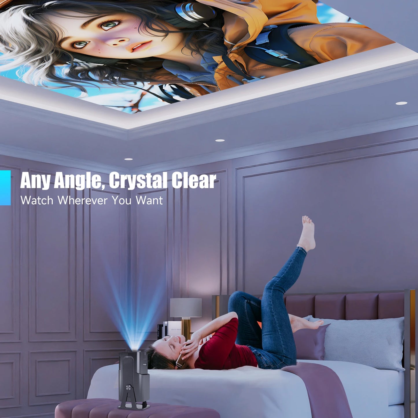 Magcubic Mini Netflix-Licensed Projector with Wifi BT5.2 1080P HY320 NTV Projector Auto Keystone Voice Control Built-in Apps
