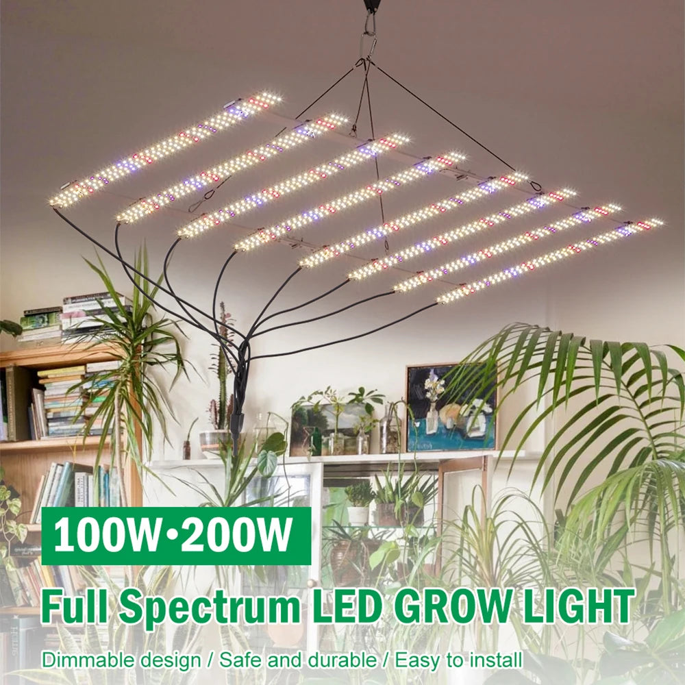 Full Spectrum LED Grow Light 100W 200W AC100-277V LM281B For Veg Flowers Greenhouses Plant Tent Growing Lamp