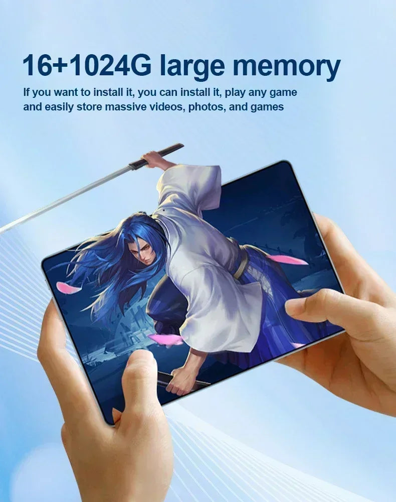 Pad 8 Pro Tablet Original 10.1 inch Android 13 Snapdragon 8gen2 Global 16GB+1024GB 10000mah 5G Dual SIM WIFI HD Full Screen