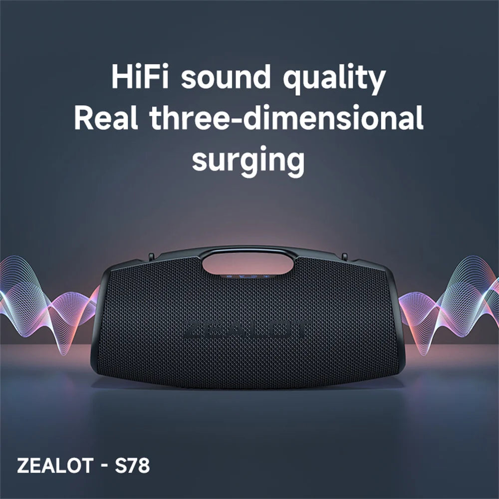 ZEALOT-S78 120W Portable Bluetooth Speaker Outdoor Party Speaker Big Loud Speaker Excellent Bass Performace Hifi speaker