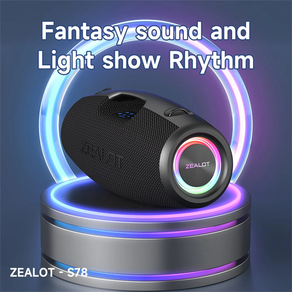 ZEALOT-S78 120W Portable Bluetooth Speaker Outdoor Party Speaker Big Loud Speaker Excellent Bass Performace Hifi speaker