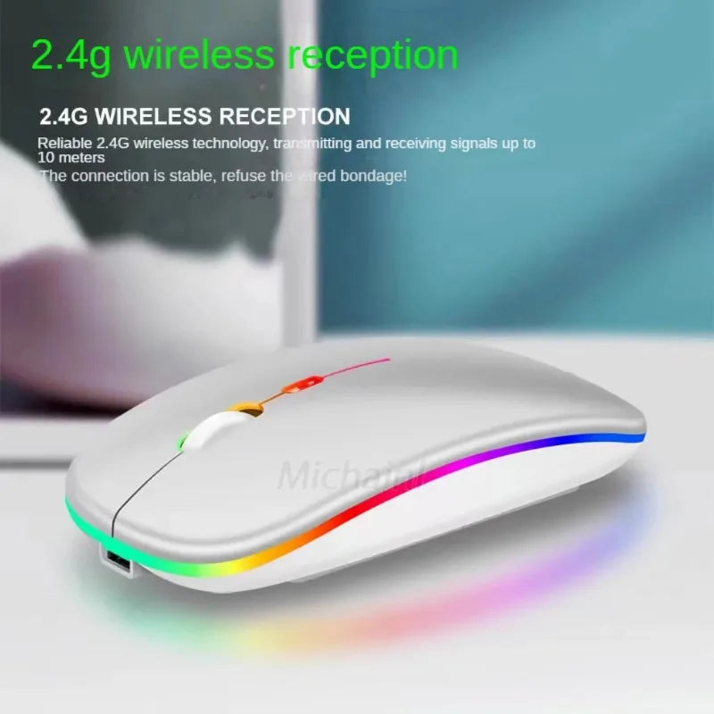 MINGCVIL Wireless Mouse For Laptop PC Bluetooth Rechargeable Wireless Computer Silent Mice LED Backlit Ergonomic Gaming Mouse
