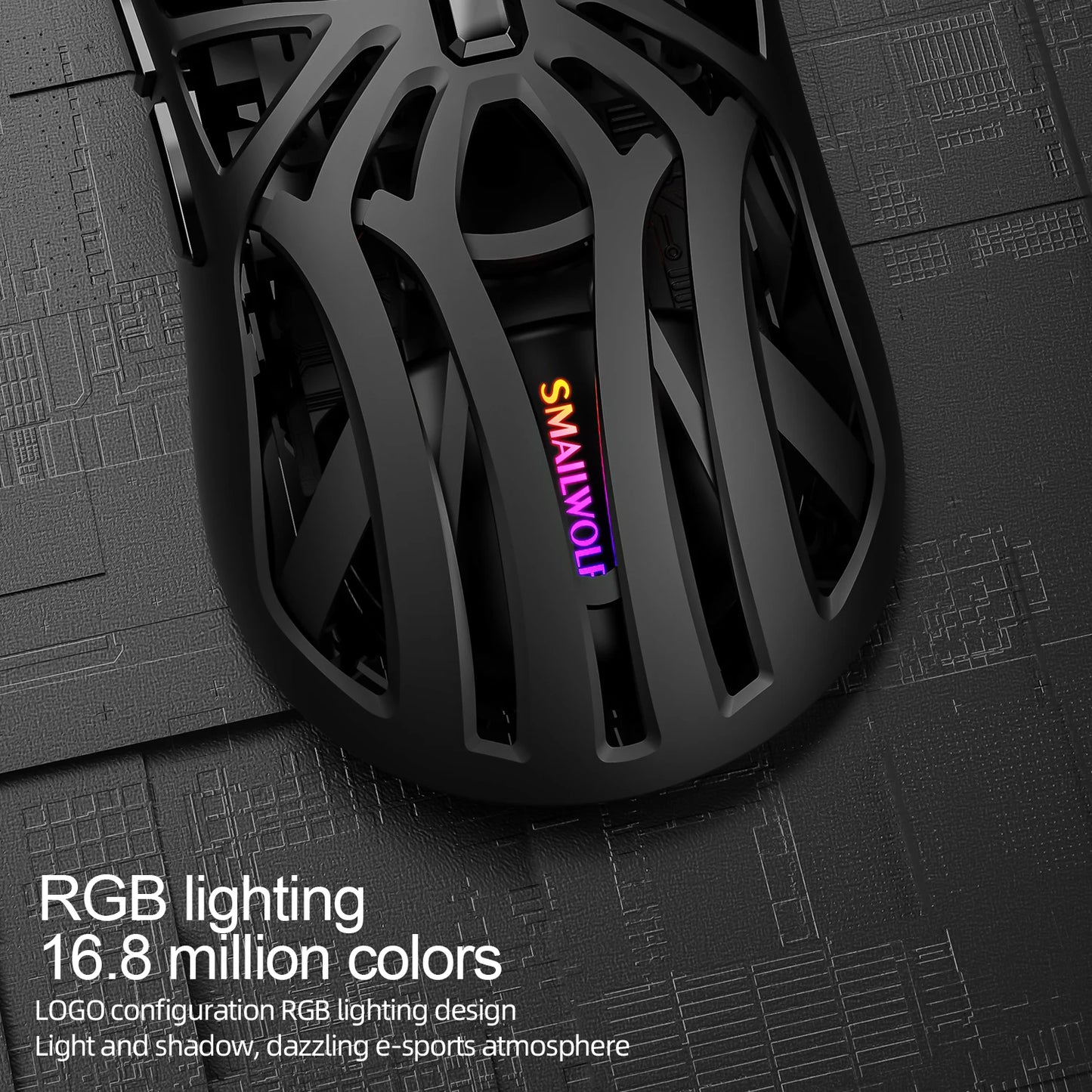 SMAILWOLF Gaming Mouse ThreeMode Wireless Bluetooth Digital Screen 1000Hz 10000DPI Lightweight Macro E-sports Mouse For Notebook