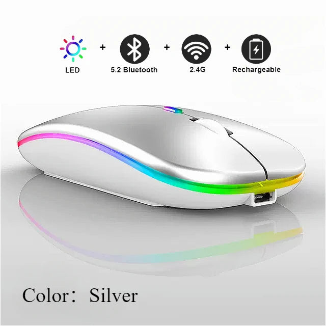 MINGCVIL Wireless Mouse For Laptop PC Bluetooth Rechargeable Wireless Computer Silent Mice LED Backlit Ergonomic Gaming Mouse