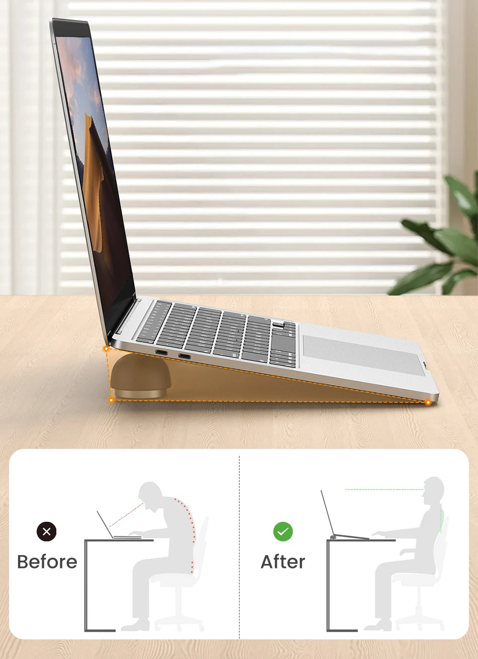 Rocoren Laptop Stand Notebook Accessories Laptop Mushroom Holder Magnetic Mini Cooler Stand for Macbook Pro Air Support Bracket