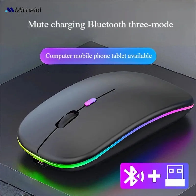 MINGCVIL Wireless Mouse For Laptop PC Bluetooth Rechargeable Wireless Computer Silent Mice LED Backlit Ergonomic Gaming Mouse