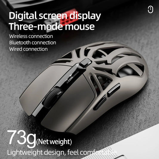 SMAILWOLF Gaming Mouse ThreeMode Wireless Bluetooth Digital Screen 1000Hz 10000DPI Lightweight Macro E-sports Mouse For Notebook