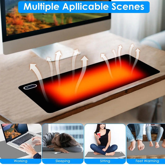 Heat Mat Computer MousePad Waterproof Gaming MousePad Temperature Heating Hand Warmer Pad For Office Desk Winter Gift 80x33cm