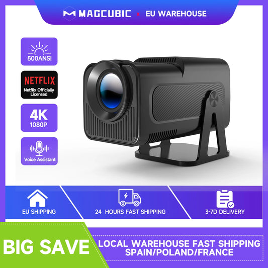 Magcubic Mini Netflix-Licensed Projector with Wifi BT5.2 1080P HY320 NTV Projector Auto Keystone Voice Control Built-in Apps